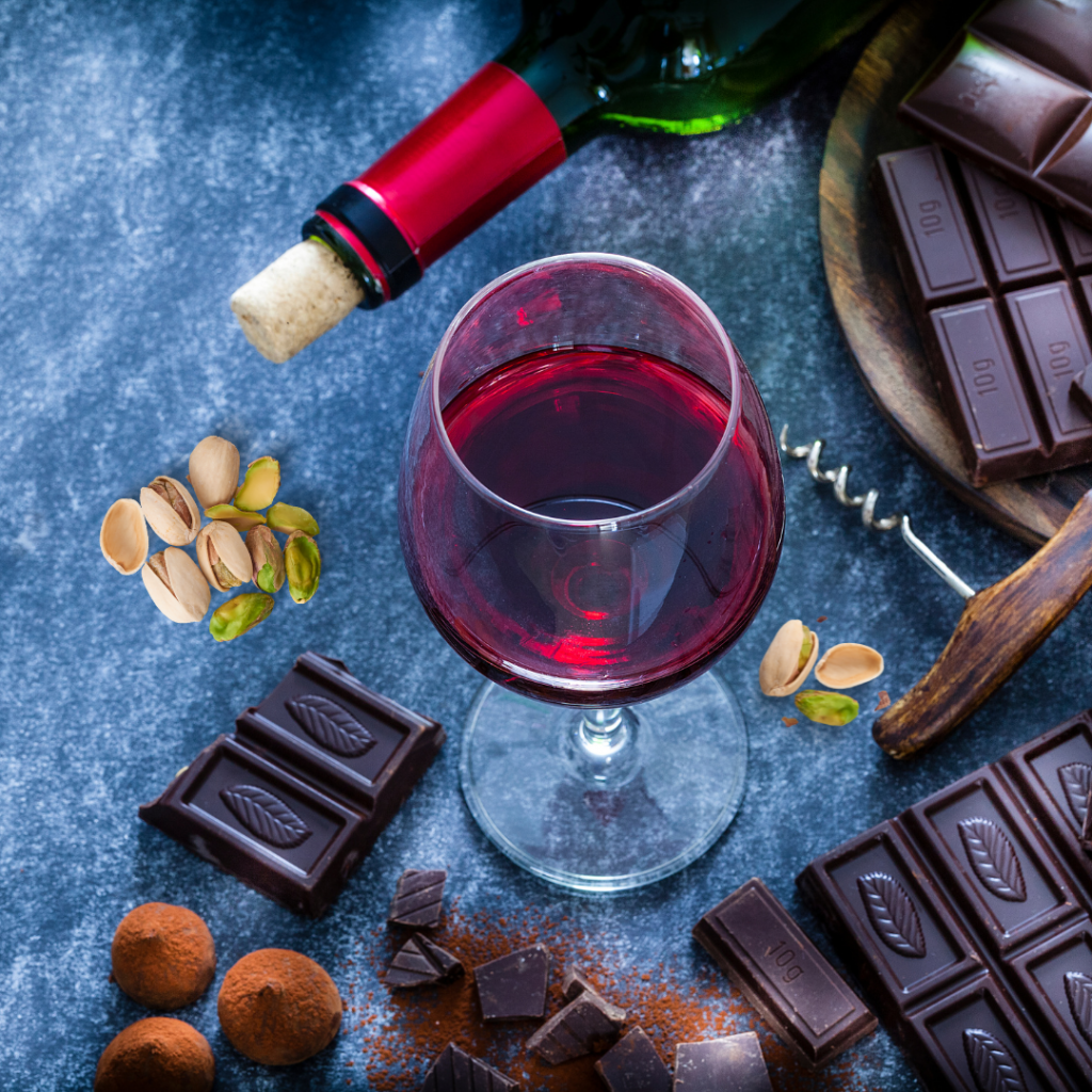 Selfcare can include pistachios, dark chocolate and red wine Heart